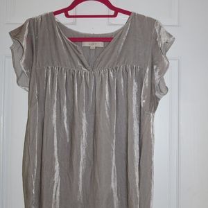Silver Velvet short sleeve blouse from Loft